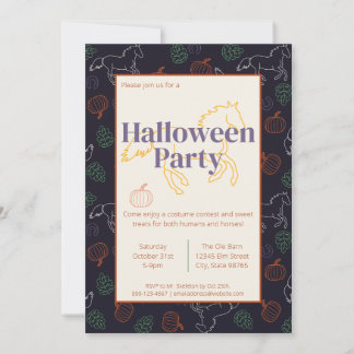 Convites Festa Clássica de Halloween do Barn Horse Upscale