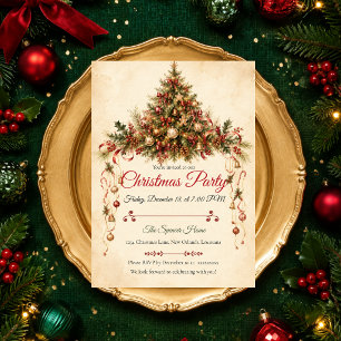 Convites Festa Clássica de Natal Vintage