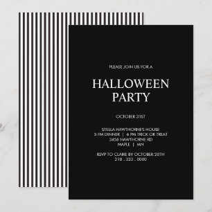 Convites Festa Clássica Moderna Minimalista de Halloween Pr