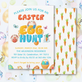 Convites Festa Colorida de Caça aos Ovos de Páscoa