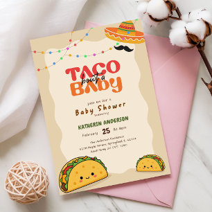 Convites Festa Colorida Mexicana Taco Sobre um Chá de Bebê