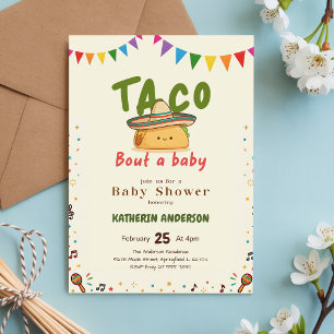 Convites Festa Colorida Mexicana Taco Sobre um Chá de Bebê