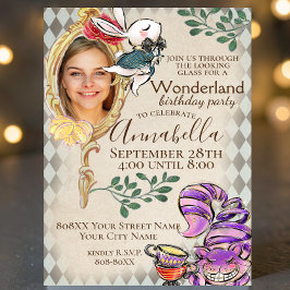 Convites Festa com Tema de Alice no País das Maravilhas com