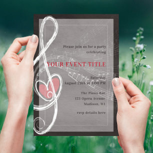 Convites Festa com Tema Musical Love is in the Air