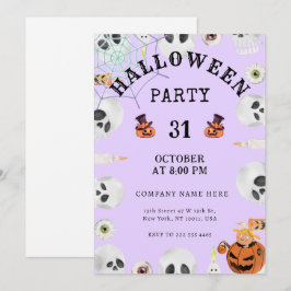 Convites Festa Comercial de Halloween, Lavanda de Pastel le