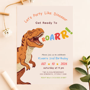 Convites Festa Como Bebê Dinossauro Menino Menina 2º Aniver