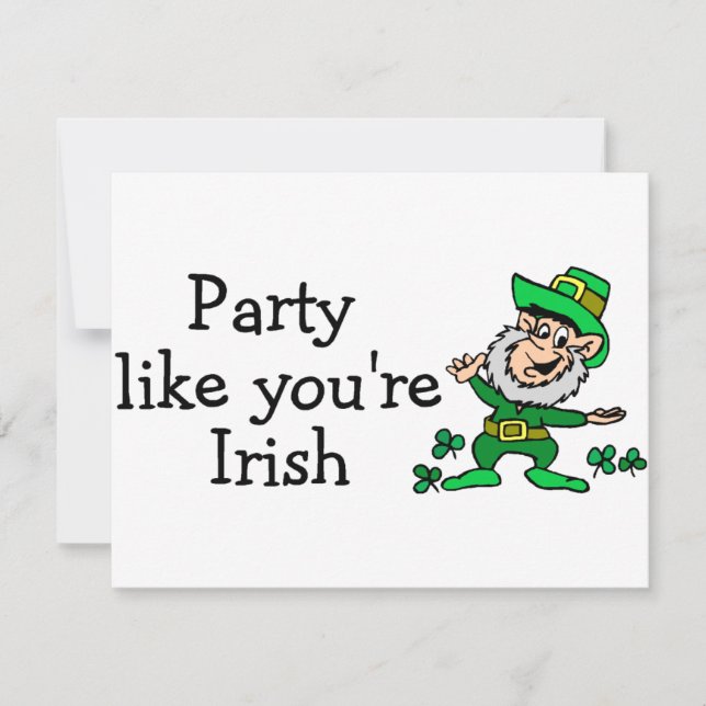 Convites Festa Como Seu Irlandês (Frente)