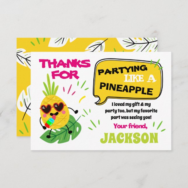 Convites Festa como um obrigado de aniversário tropical do  (Frente/Verso)