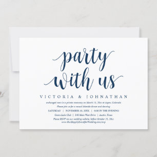 Convites Festa conosco, Jantar de Elopamento de Casamento D