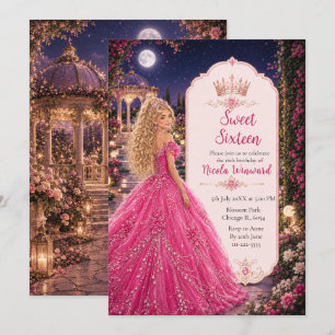 Convites Festa Cor-de-Rosa de 16 Anos da Princesa Real