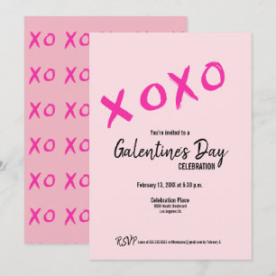 Convites Festa Cor-de-rosa XOXO Galentine's Day Fofo