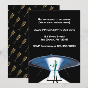 Convites Festa Corporativa/Adulto com tema espacial persona