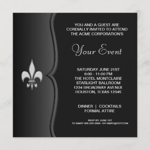 Convites Festa Corporativa Fleur De Lis Black Tie