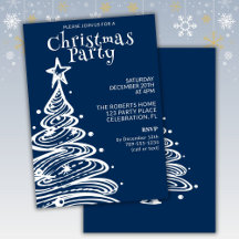Festa da Árvore de Natal Azul e Branco