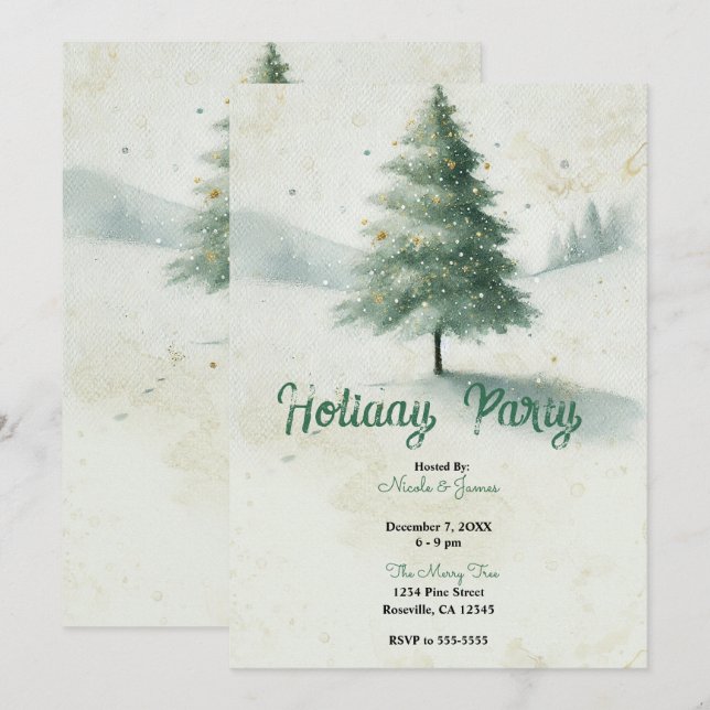 Convites Festa da Árvore de Natal de Pinheiro de Natal em A (Frente/Verso)