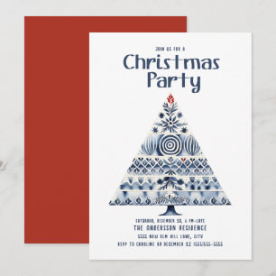 Convites Festa da Árvore de Natal Escandinava Nórdica