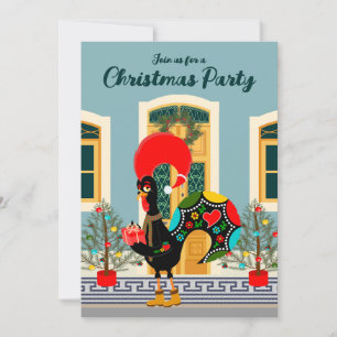 Convites Festa da Casa de Natal Portuguesa com Galo