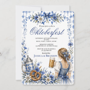 Convites Festa da Cerveja com Pretzel Alemão da Oktoberfest