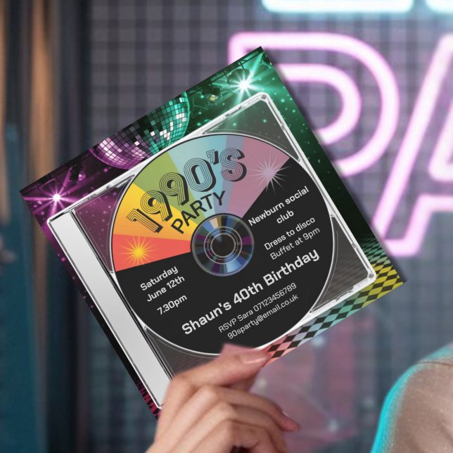 Convites Festa da década de 1990, de volta aos anos 90, dis (Criador carregado)