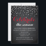 Convites Festa da Família Chalkboard Negra Feriada de Natal<br><div class="desc">Este é um belo cartão de Convite de festas da família Glitter Black Chalkboard Feriado de Natal.</div>