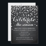 Convites Festa da Família Chalkboard Negra Feriada de Natal<br><div class="desc">Este é um belo cartão de Convite de festas da família Glitter Black Chalkboard Feriado de Natal.</div>