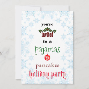 Convites Festa da família de pijamas e panquecas de Natal
