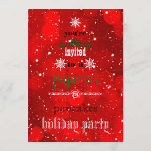 Convites Festa da família de pijamas e panquecas de Natal