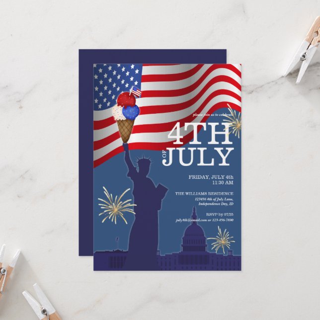 Convites Festa da família do Sorvete de CHURRASCO de 4 de j (Frente/Verso In Situ)