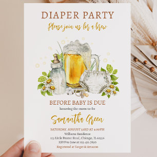 Convites Festa da Fralda Cerveja Antes do Bebê Nascer Chá d