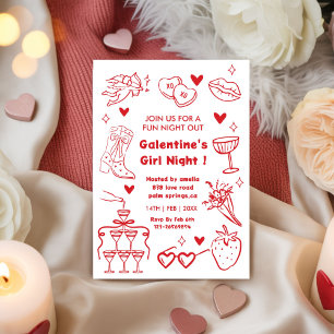 Convites Festa da Galentine, Noite do Vale dos Namorados do