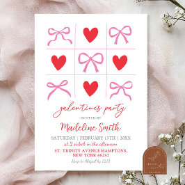 Convites Festa da Galentines xoxo Desenhada à Mão Coquette