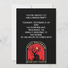 Convites Festa da meia-noite do feliz Halloween