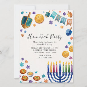 Convites Festa da Menorá Hanukkah celebração judaica