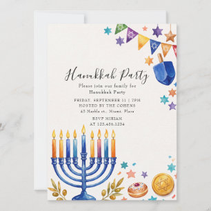 Convites Festa da Menorá Hanukkah Família Judaica