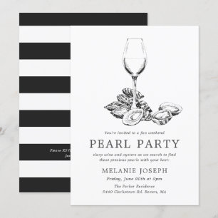 Convites Festa da Pérola Ensaio Festa Preto Listras Brancas