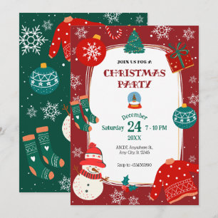 Convites Festa da Terra Maravilha Vermelha de Natal Verde
