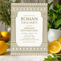 Festa da Toga Romana com colunas de templo elegant
