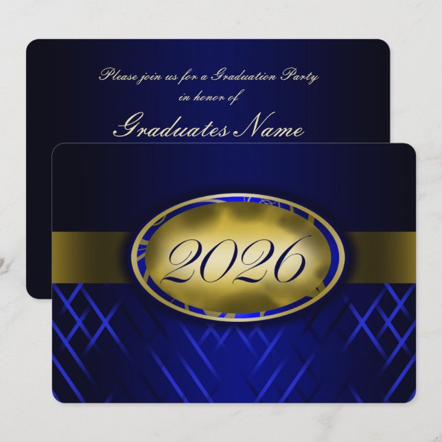 Convites Festa da Turma Blue and Gold de 2026 (Frente/Verso)