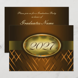 Convites Festa da Turma de 2027 da Classe Marrom e Dourada