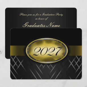 Convites Festa da Turma de 2027 da Classe Preta e Dourada
