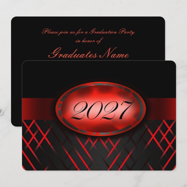 Convites Festa da Turma Vermelha e Preta de 2027 (Frente/Verso)