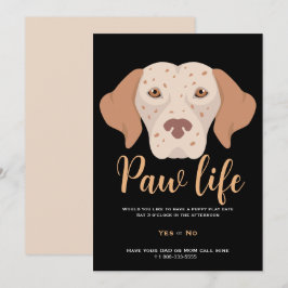 Convites Festa da vida da pata de cachorrinho fofo 