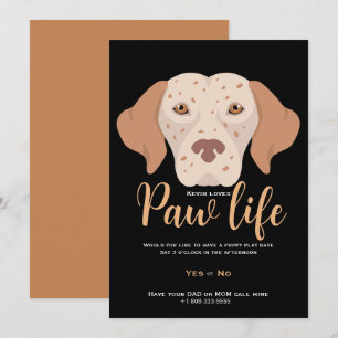 Convites Festa da vida da pata de cachorrinho fofo 