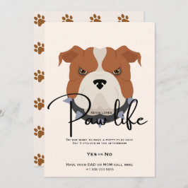 Convites Festa da vida da pata do cachorrinho fofo 