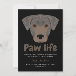 Convites Festa da vida da pata do cachorrinho fofo 