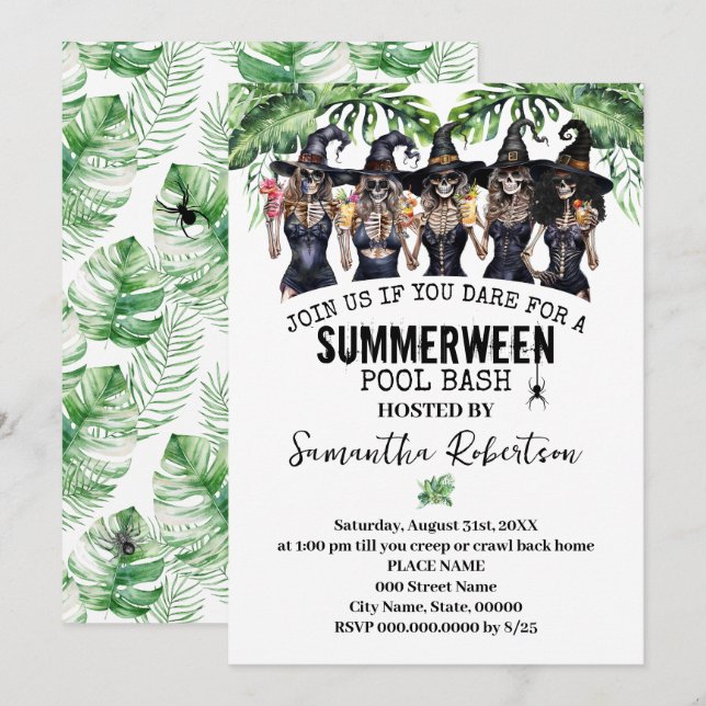 Convites Festa das Bruxas do Verão das Mulheres Baderna da  (Frente/Verso)