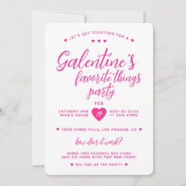 Convites Festa das Coisas Favoritas do Galentine