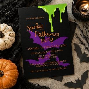 Convites Festa das Crianças do Slime do Halloween Spooky