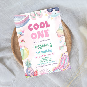 Convites Festa de 1º Aniversário da Cool One - Summer Girl