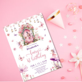 Convites Festa de 1º Aniversário da Fada do Jardim Floral M